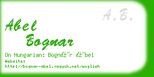 abel bognar business card